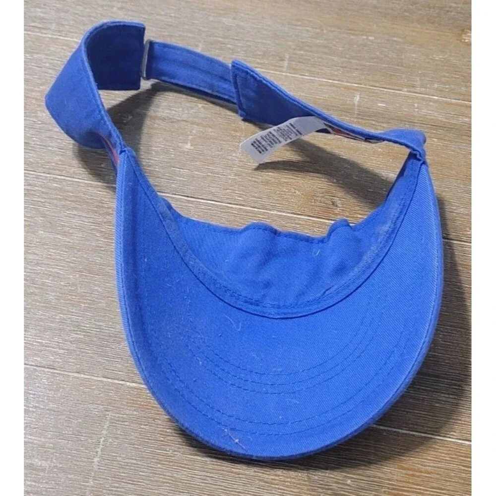 Vintage NIKE Team FLORIDA GATORS WOMENS VISOR Blue Cap Hat Cursive Golf Tennis